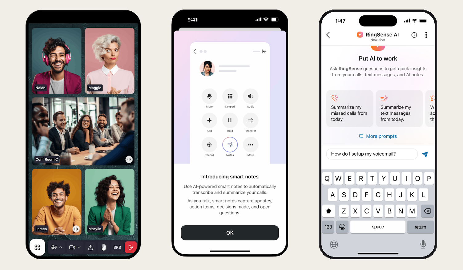 RingCentral mobile: video meeting, smart notes, and RingSense AI